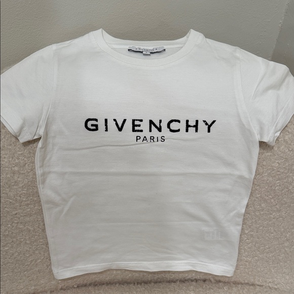 Givenchy White Tee with Black Logo